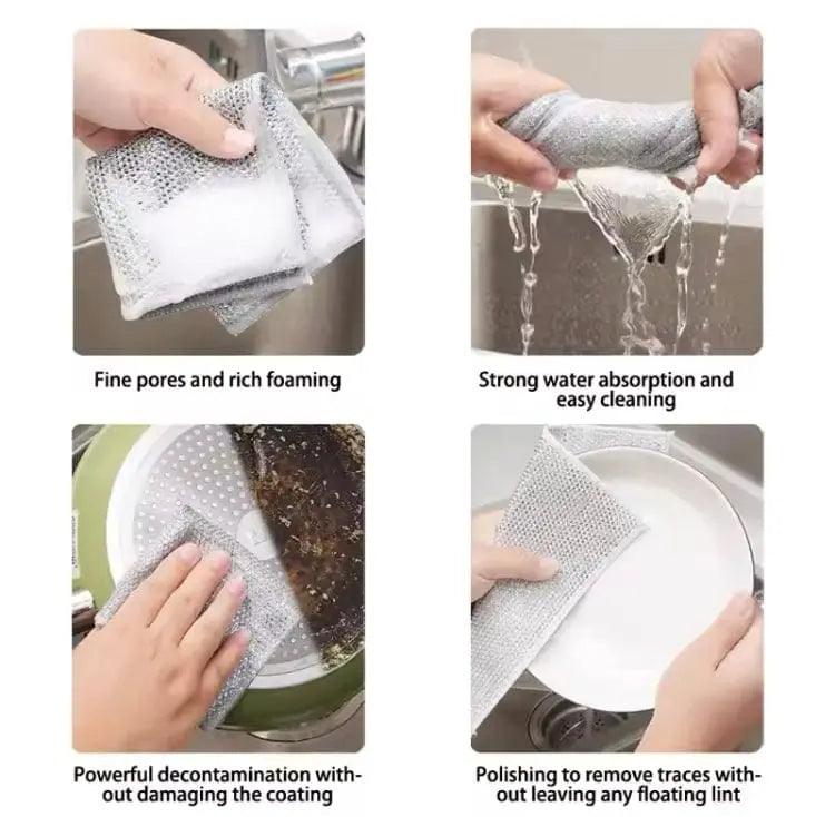 Pack of 10 Kitchen Steel Mesh Wire Cleaning Cloths
